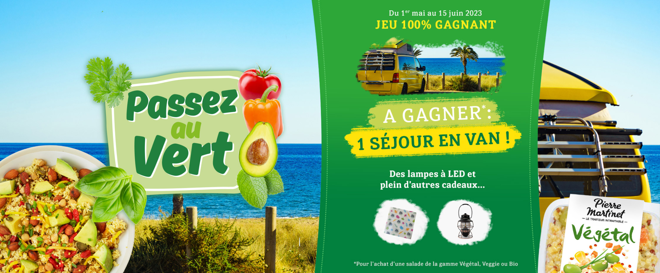 Passez au vert! Du 1er au 15 Juin 2023, à gagner 1 séjour en van, des lampes à LED et pleins d'autres cadeaux...
