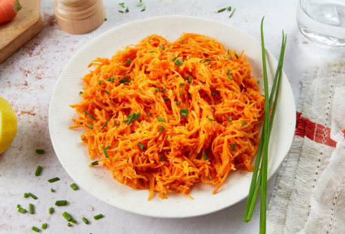Carottes râpées à la ciboulette